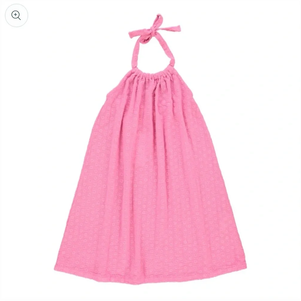 Bebe Organic Pink Halter Dress Eyelet Cotton Summer Toddler Girl Sz 3 Boutique